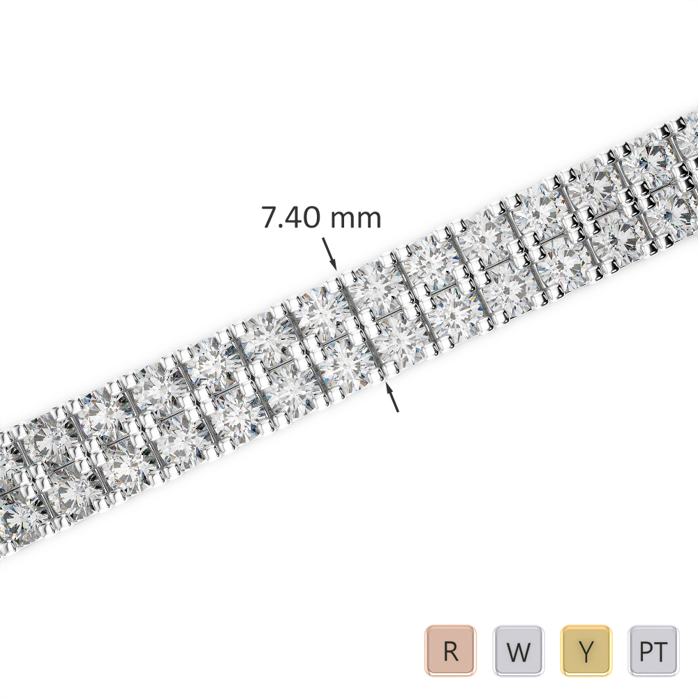 Gold / Platinum Round Cut Diamond Bracelet AGBRL-1049-Lab