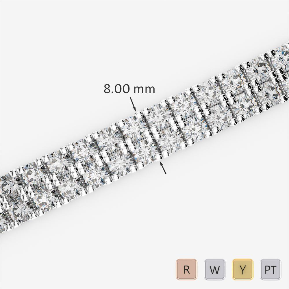 Gold / Platinum Round Cut Diamond Bracelet AGBRL-1050-Lab