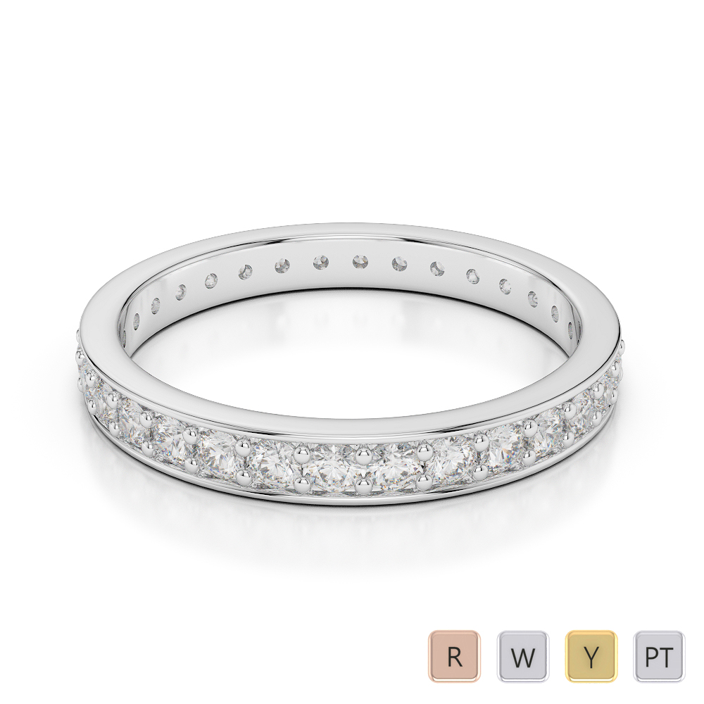 2.5 MM Gold / Platinum Diamond Full Eternity Ring AGDR-1079