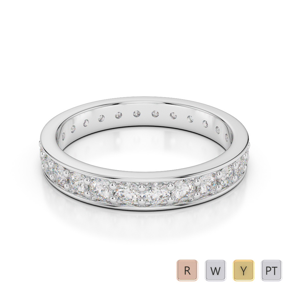 3 MM Gold / Platinum Diamond Full Eternity Ring AGDR-1080
