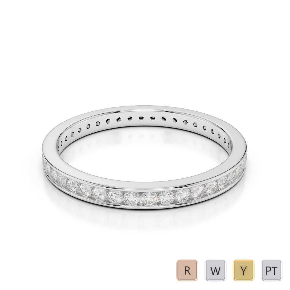 2.5 MM Gold / Platinum Diamond Full Eternity Ring AGDR-1086
