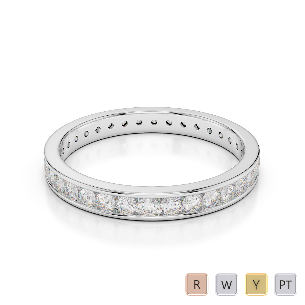 3 MM Gold / Platinum Diamond Full Eternity Ring AGDR-1087