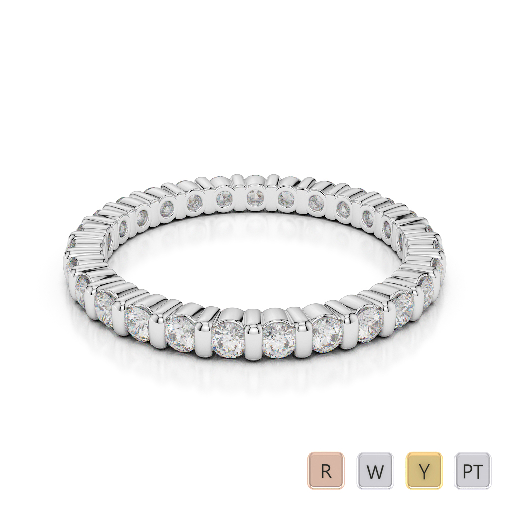 2 MM Gold / Platinum Diamond Full Eternity Ring AGDR-1092