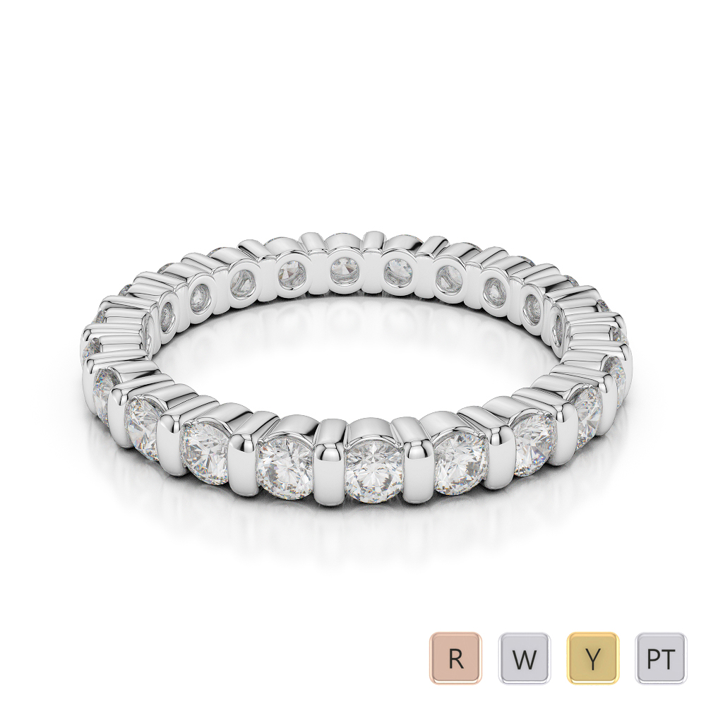 2.5 MM Gold / Platinum Diamond Full Eternity Ring AGDR-1093