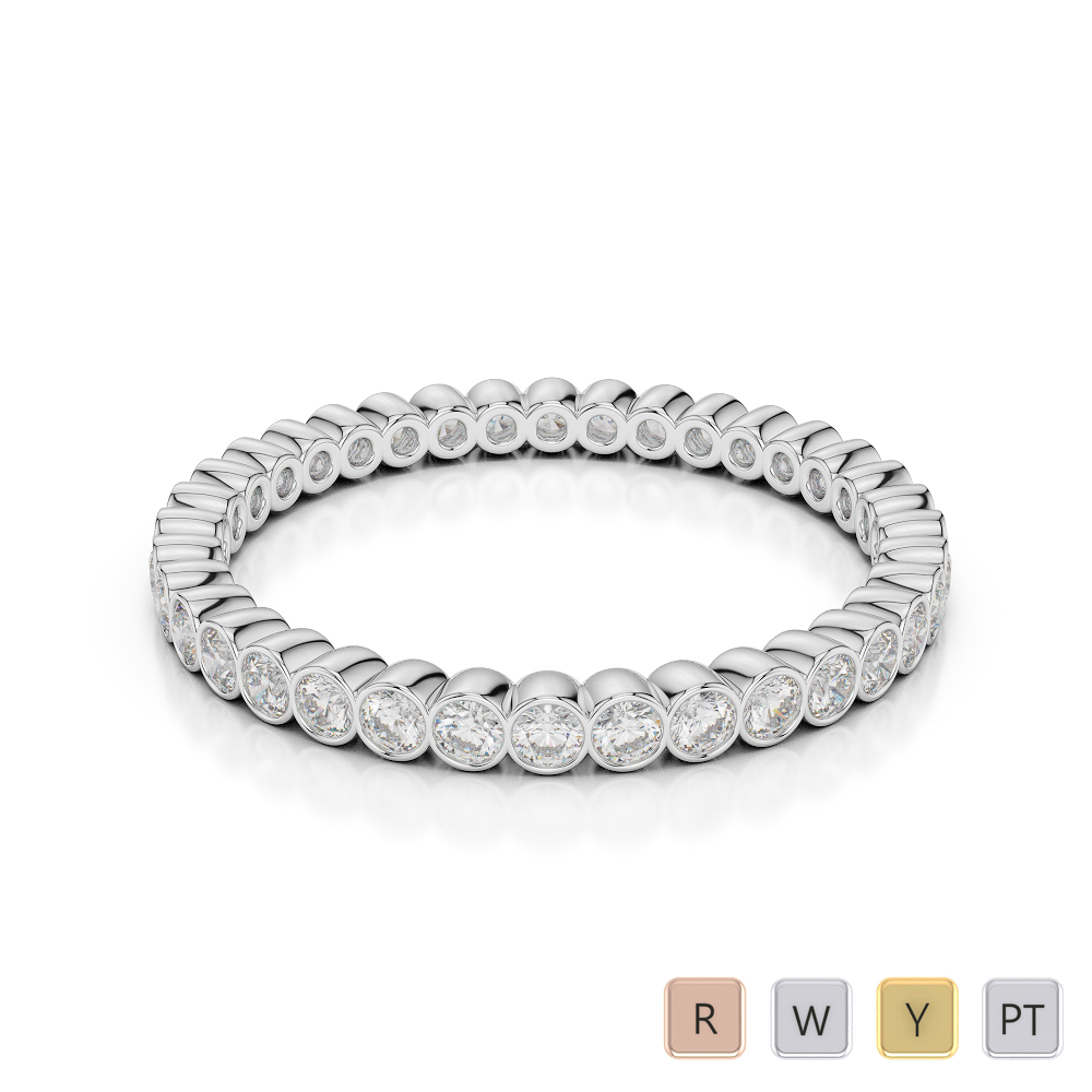 2 MM Gold / Platinum Diamond Full Eternity Ring AGDR-1098