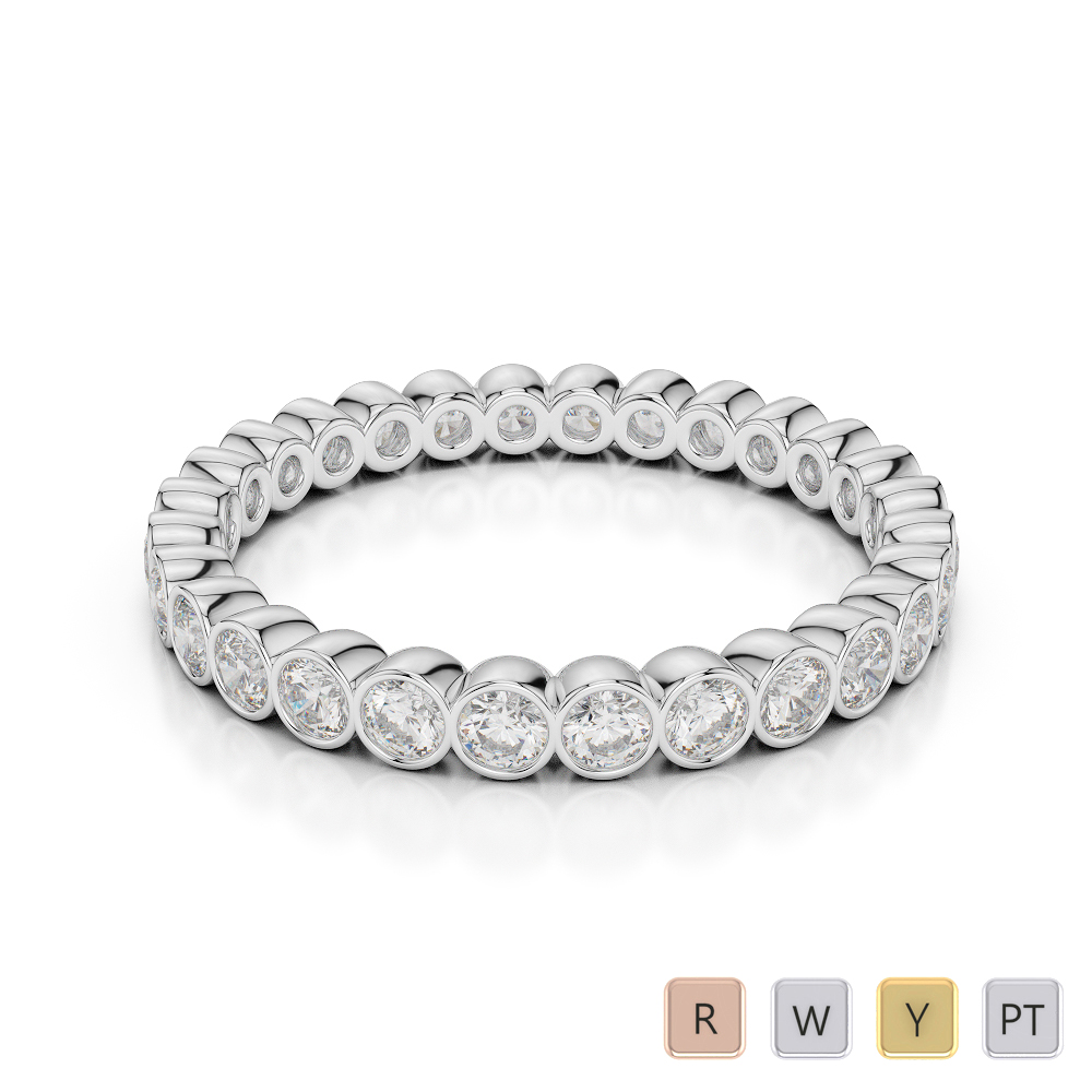 2.5 MM Gold / Platinum Diamond Full Eternity Ring AGDR-1099