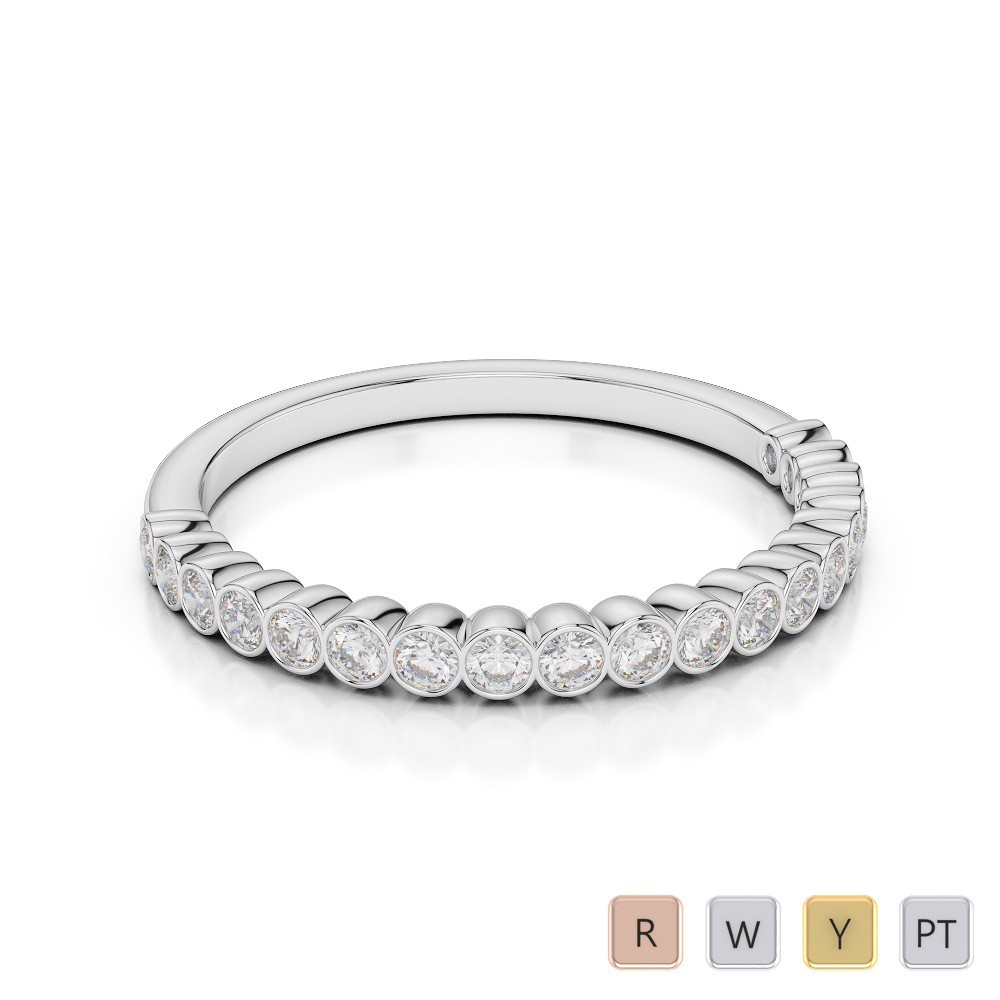 2 MM Gold / Platinum Diamond Half Eternity Ring AGDR-1101