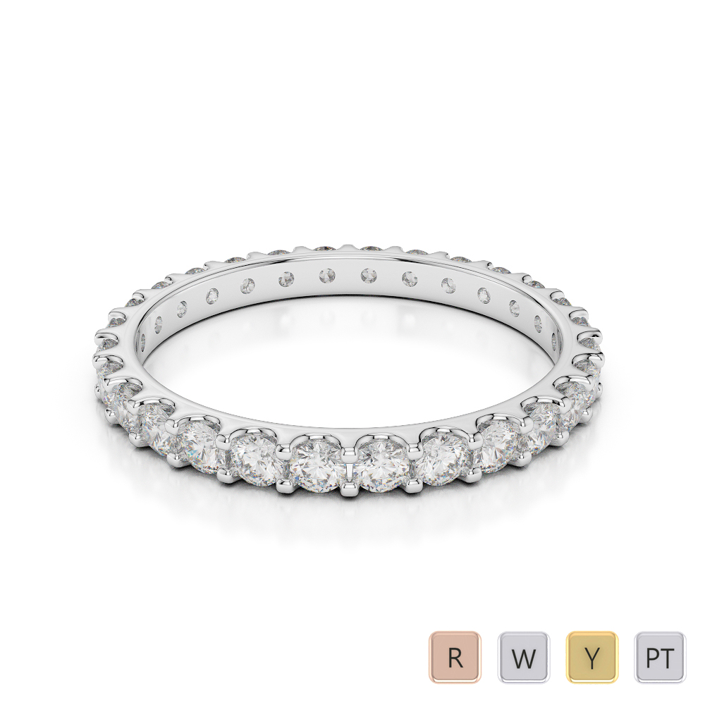2 MM Gold / Platinum Diamond Full Eternity Ring AGDR-1104