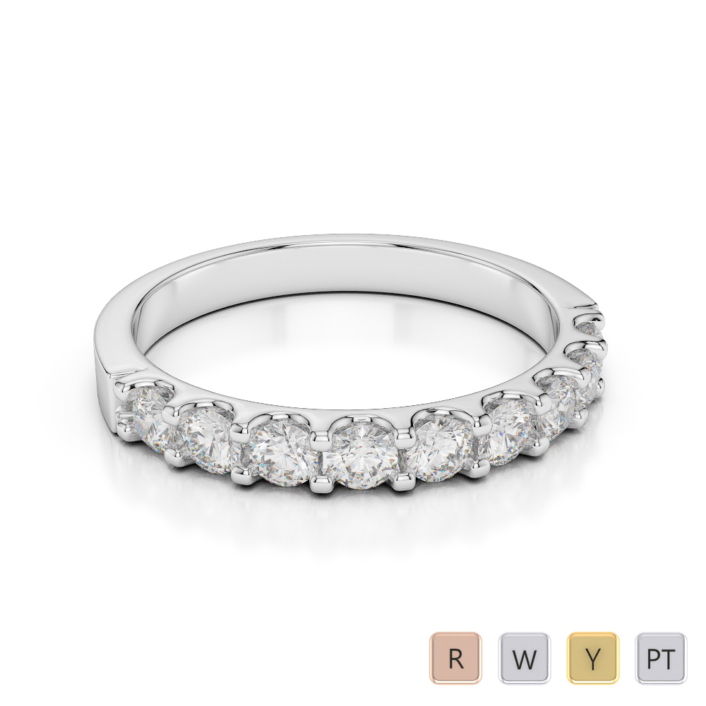 2.5 MM Gold / Platinum Diamond Half Eternity Ring AGDR-1108