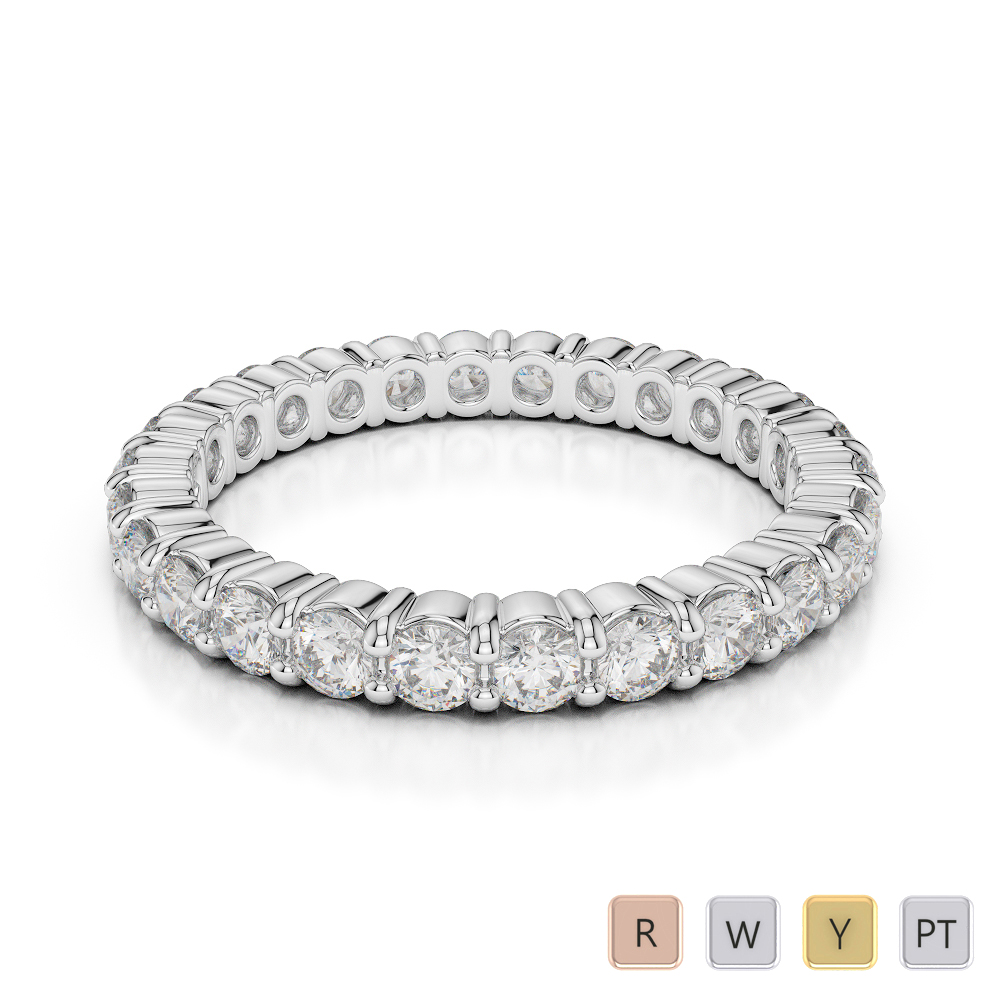 2.5 MM Gold / Platinum Diamond Full Eternity Ring AGDR-1111