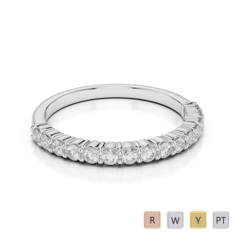 2 MM Gold / Platinum Diamond Half Eternity Ring AGDR-1113