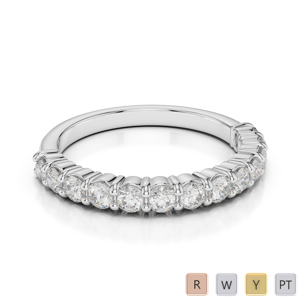 2.5 MM Gold / Platinum Diamond Half Eternity Ring AGDR-1114