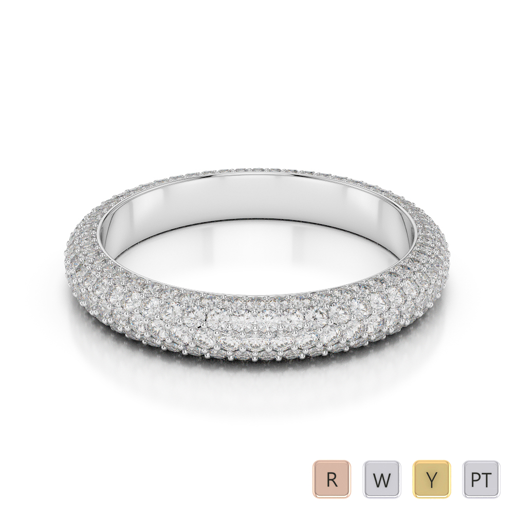 4 MM Gold / Platinum Diamond Full Eternity Ring AGDR-1116