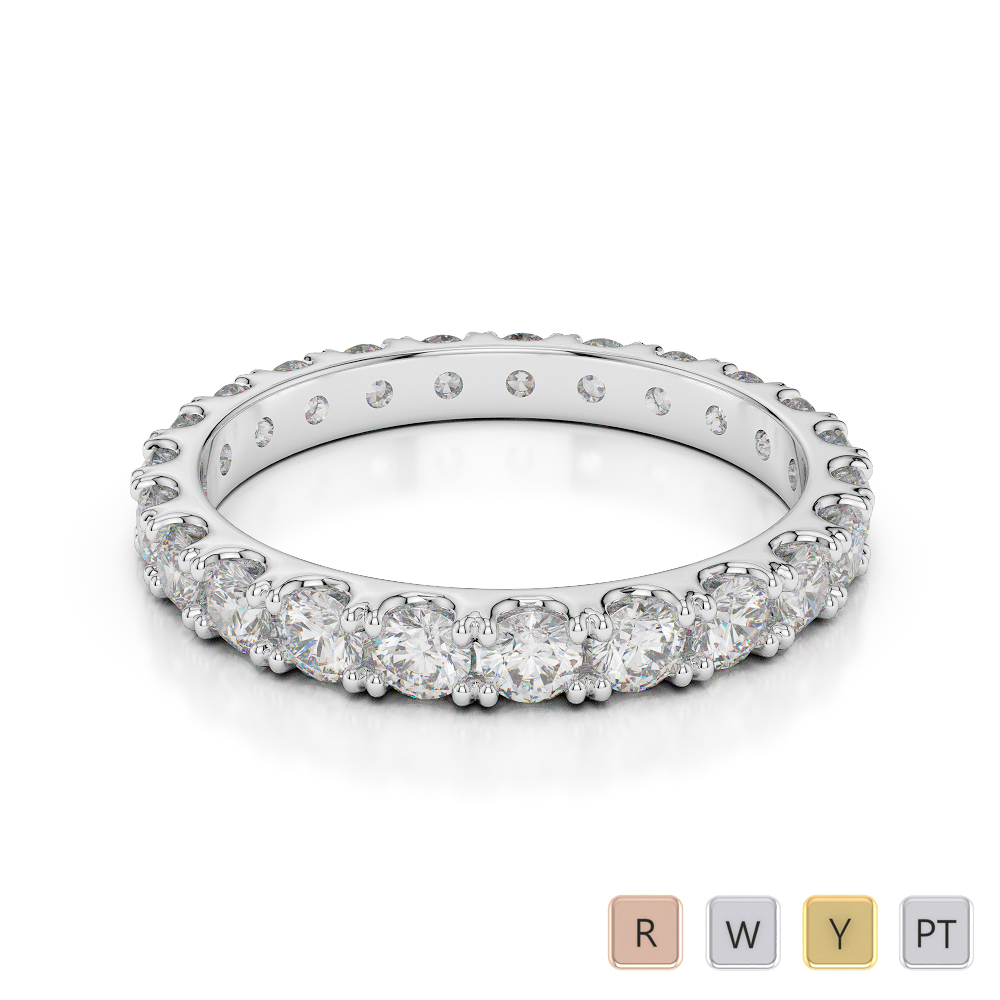2.5 MM Gold / Platinum Diamond Full Eternity Ring AGDR-1121