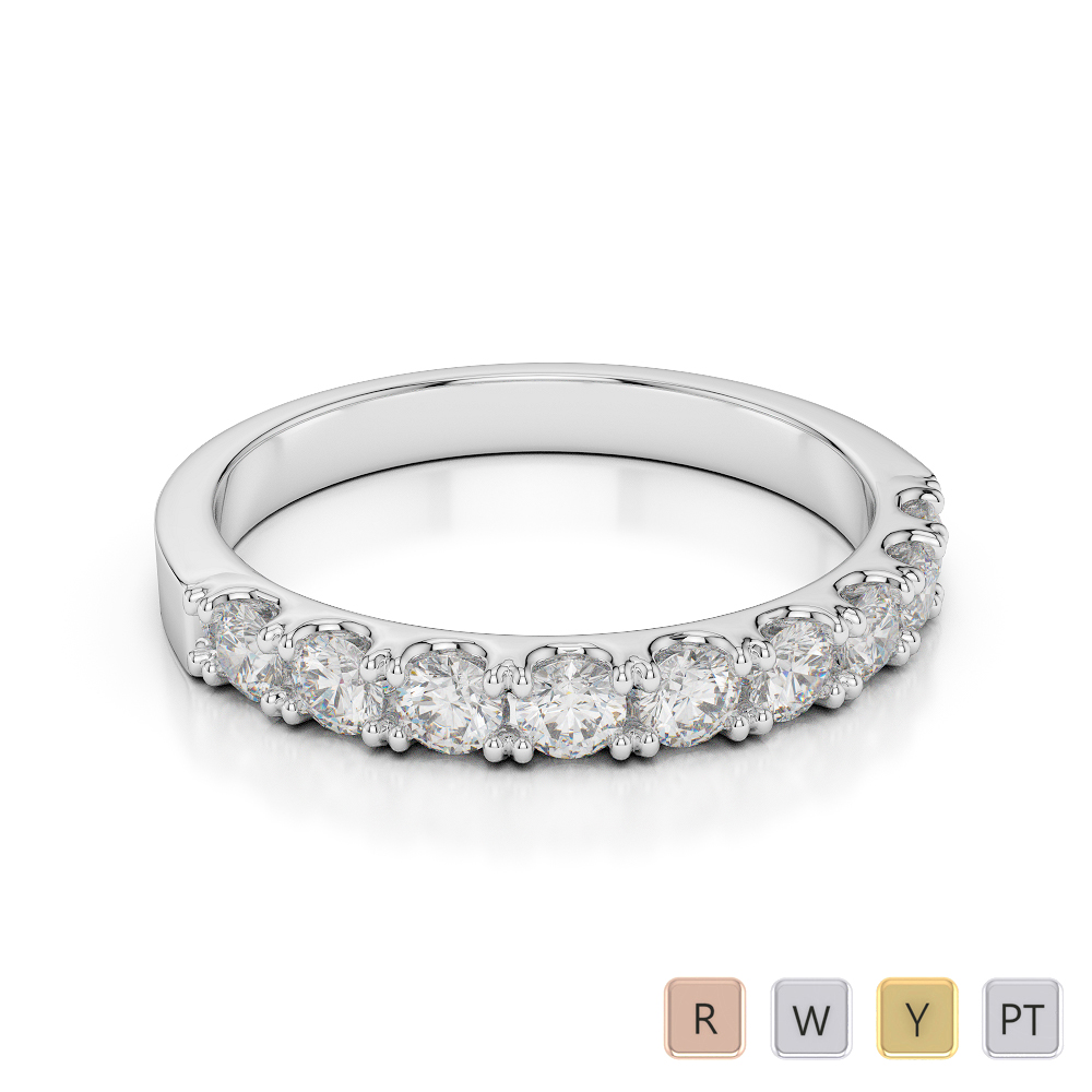 2.5 MM Gold / Platinum Diamond Half Eternity Ring AGDR-1124