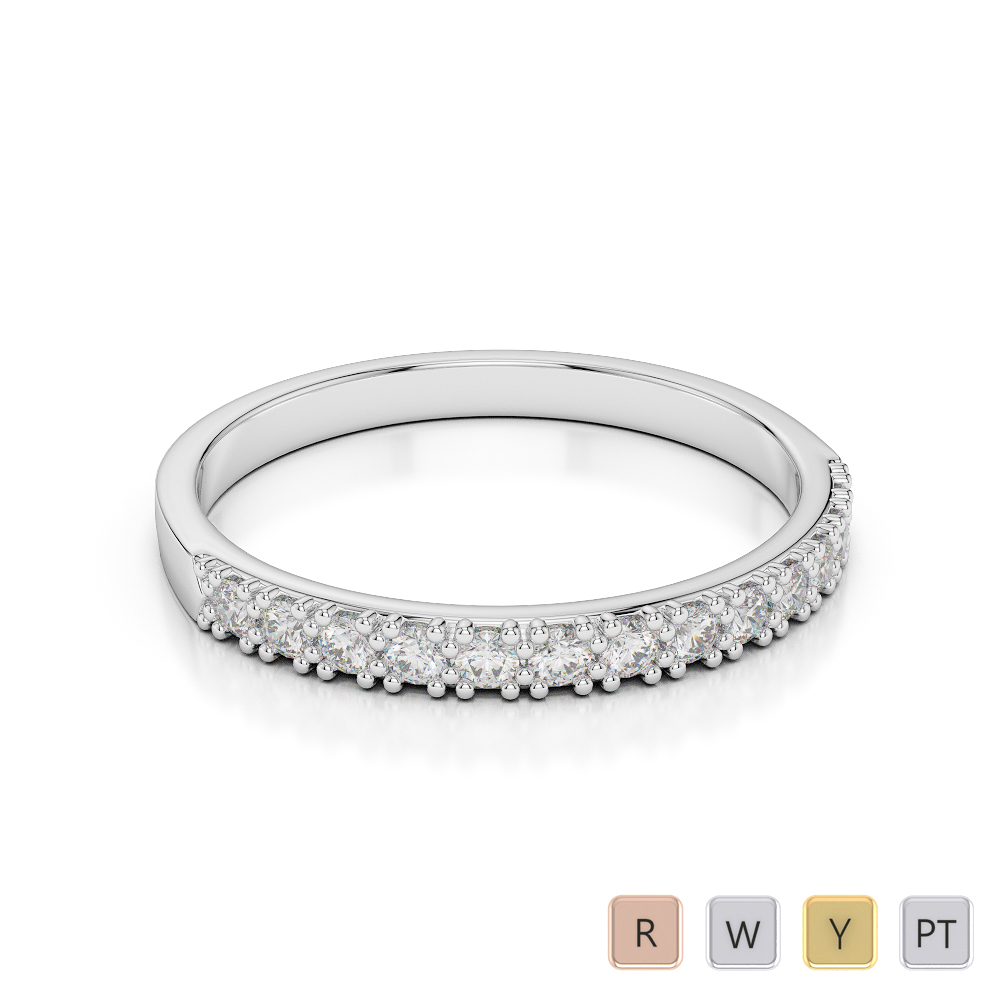 2.5 MM Gold / Platinum Diamond Half Eternity Ring AGDR-1129