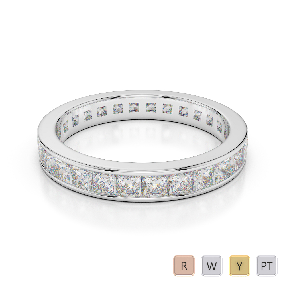 3 MM Gold / Platinum Diamond Full Eternity Ring AGDR-1133