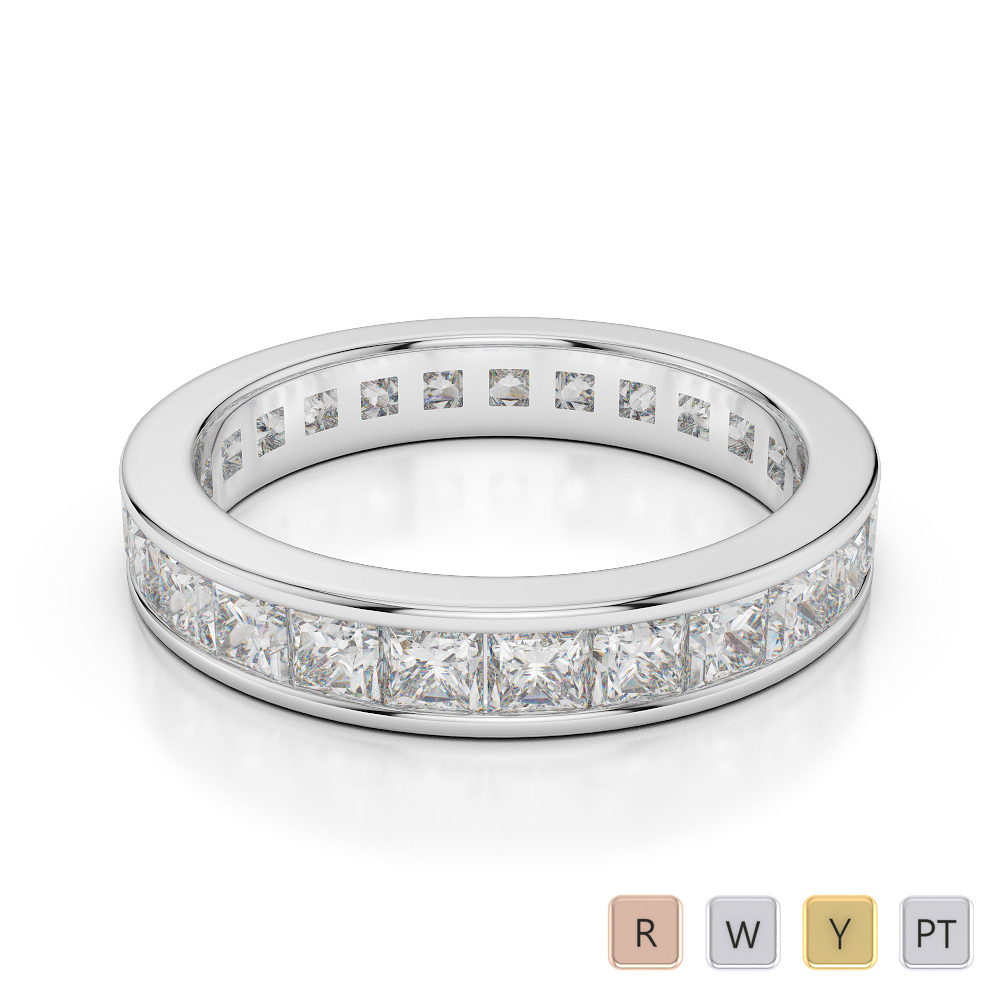 4 MM Gold / Platinum Diamond Full Eternity Ring AGDR-1134
