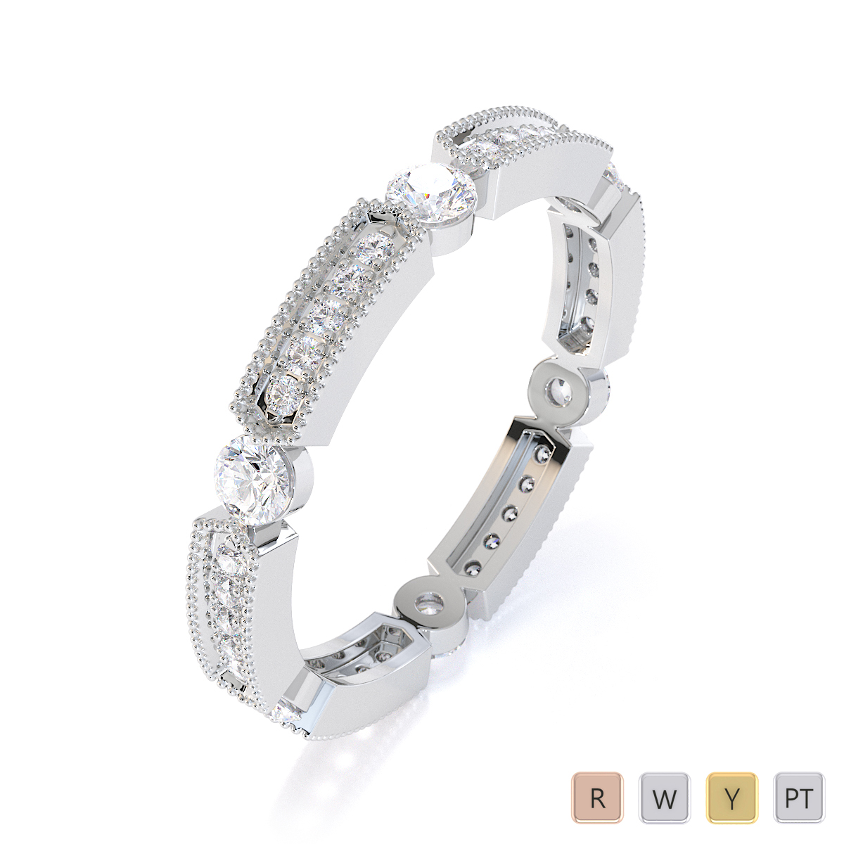 Gold / Platinum Diamond Full Eternity Ring RZ1500