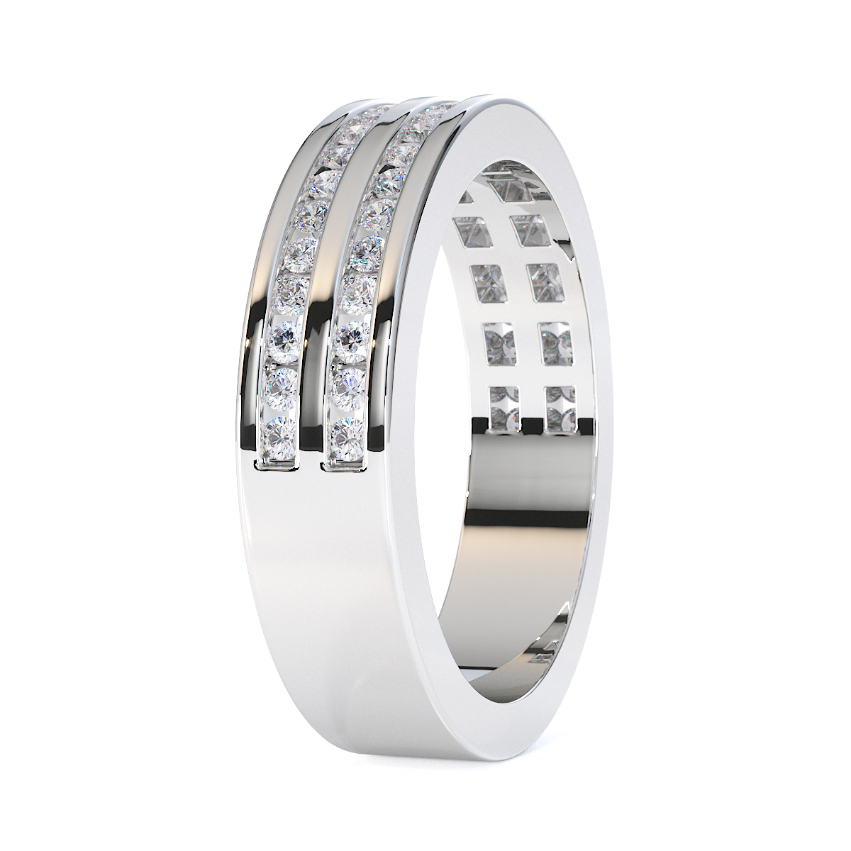 Gold / Platinum Diamond Half Eternity Ring RZ1503