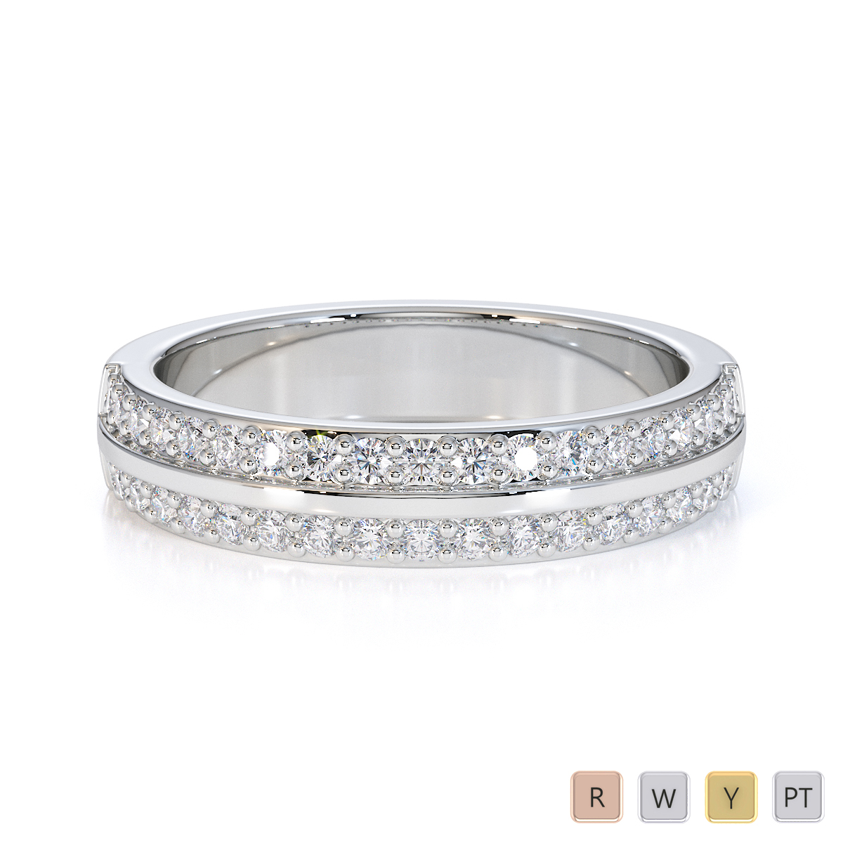 Gold / Platinum Diamond Half Eternity Ring RZ1505
