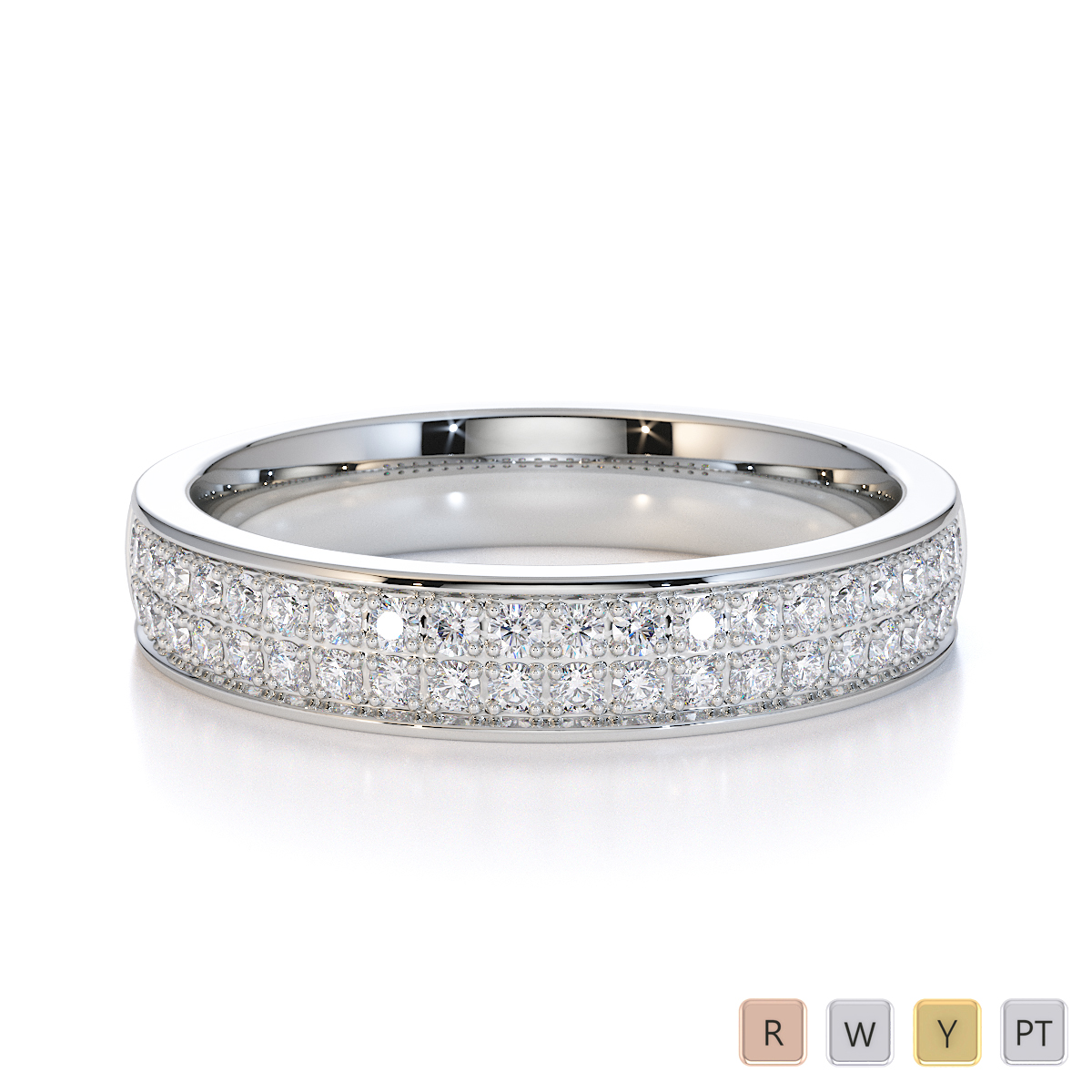 Gold / Platinum Diamond Half Eternity Ring RZ1507