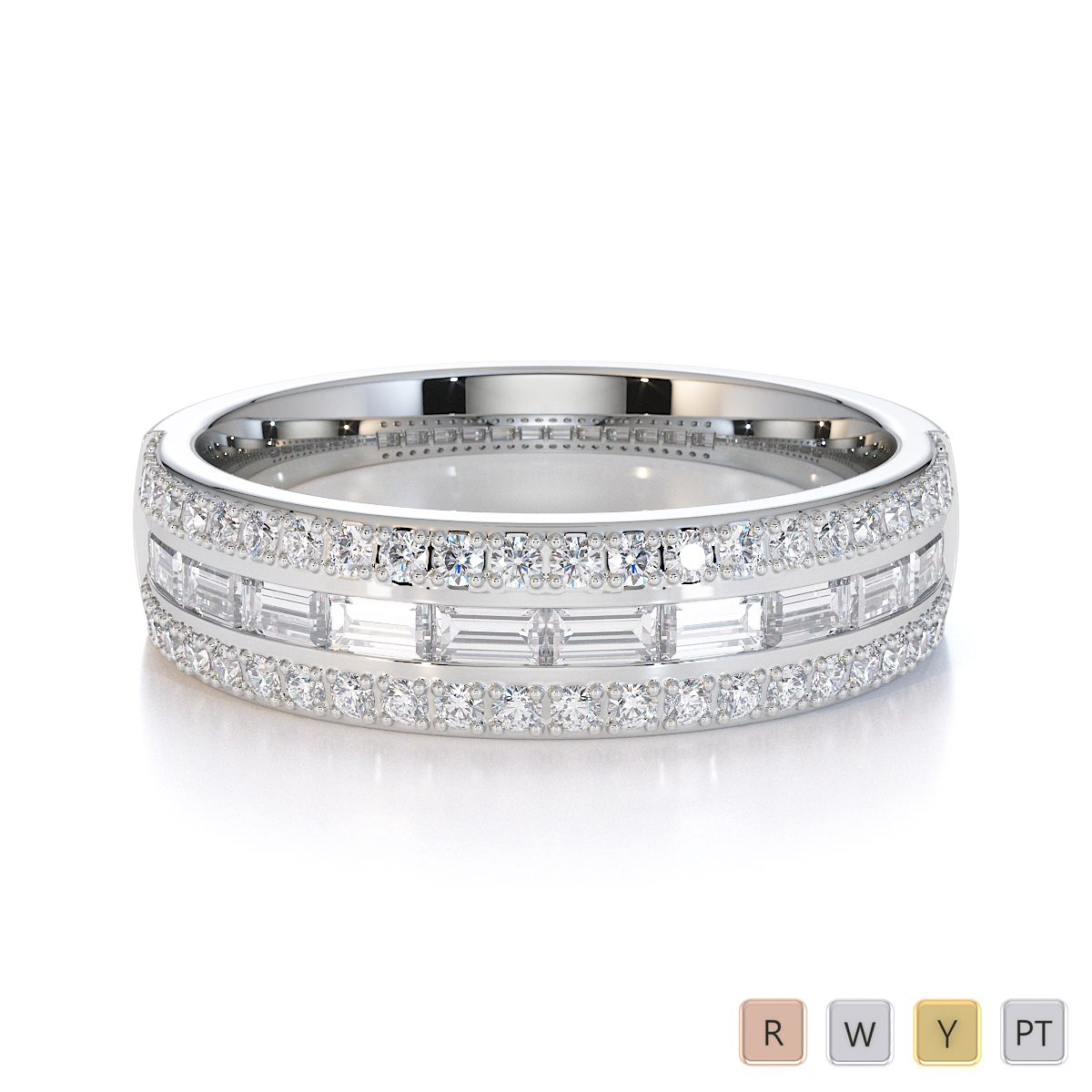 Gold / Platinum Diamond Half Eternity Ring RZ1509