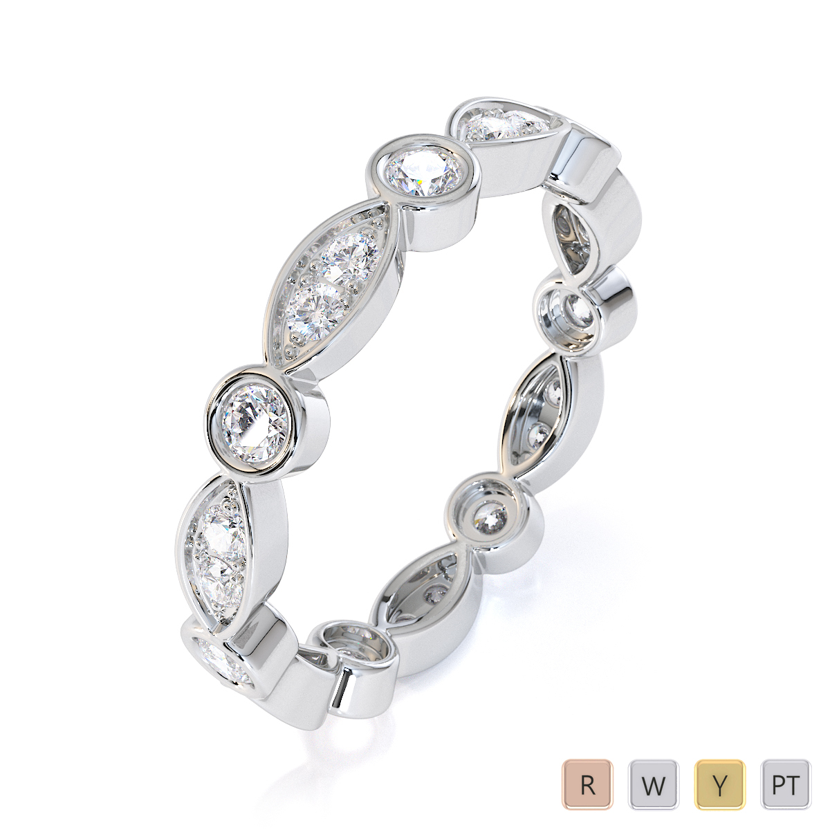 Gold / Platinum Diamond Full Eternity Ring RZ1510