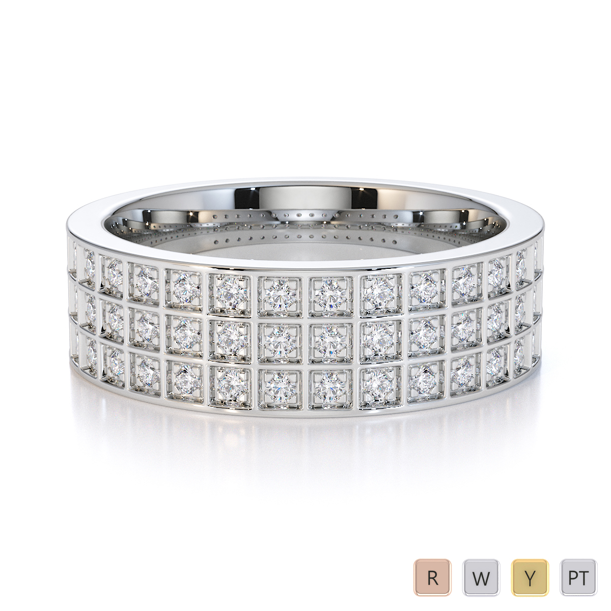 Gold / Platinum Diamond Half Eternity Ring RZ1513