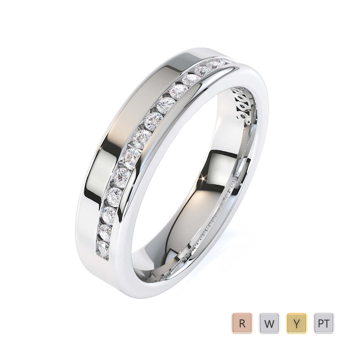 Gold / Platinum Diamond Half Eternity Ring RZ1515