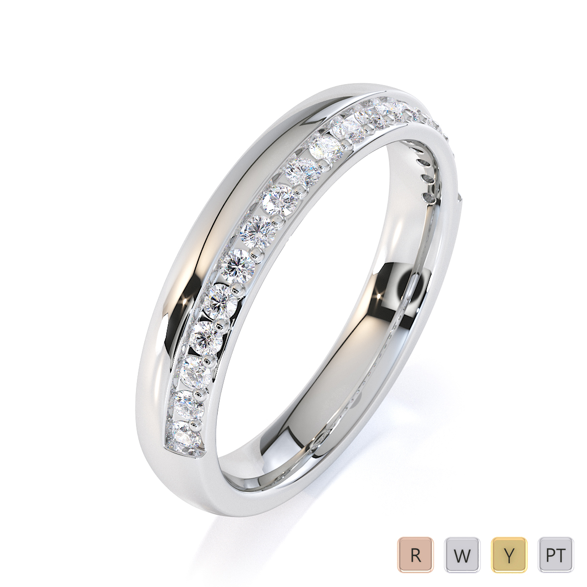 Gold / Platinum Diamond Half Eternity Ring RZ1517