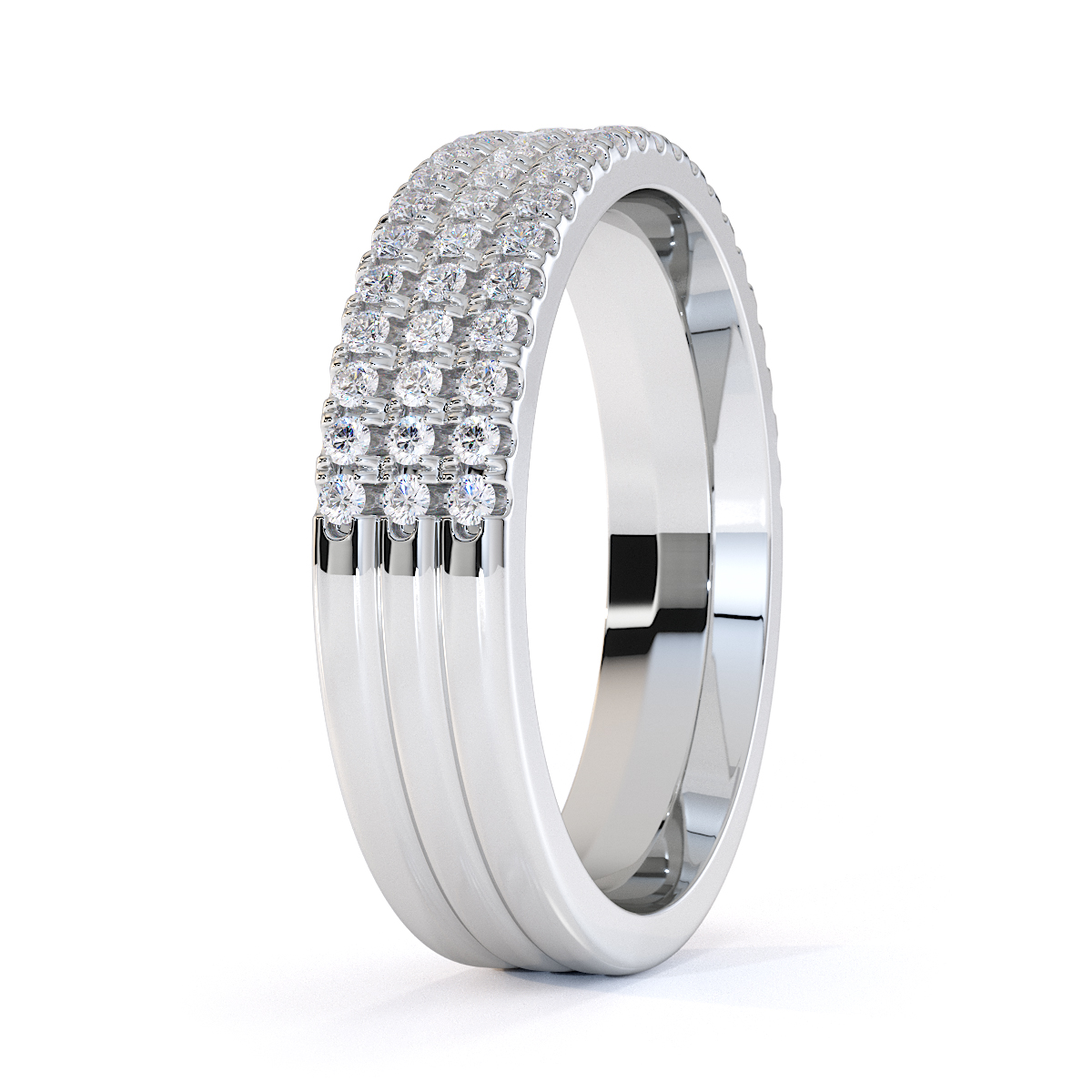Gold / Platinum Diamond Half Eternity Ring RZ1519