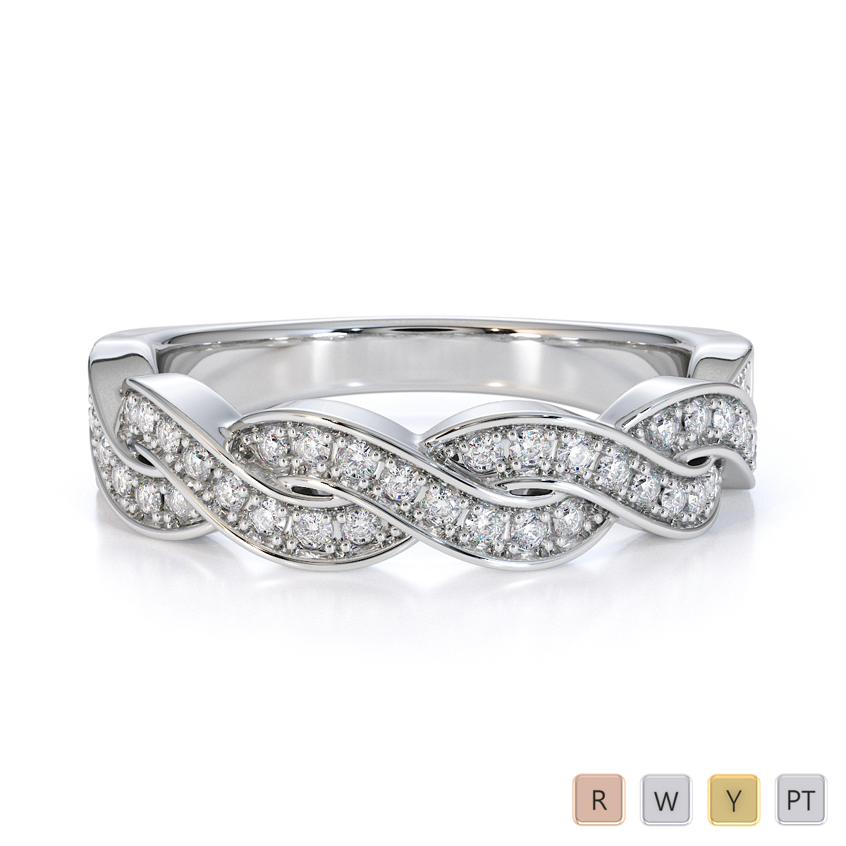 Gold / Platinum Diamond Half Eternity Ring RZ1521