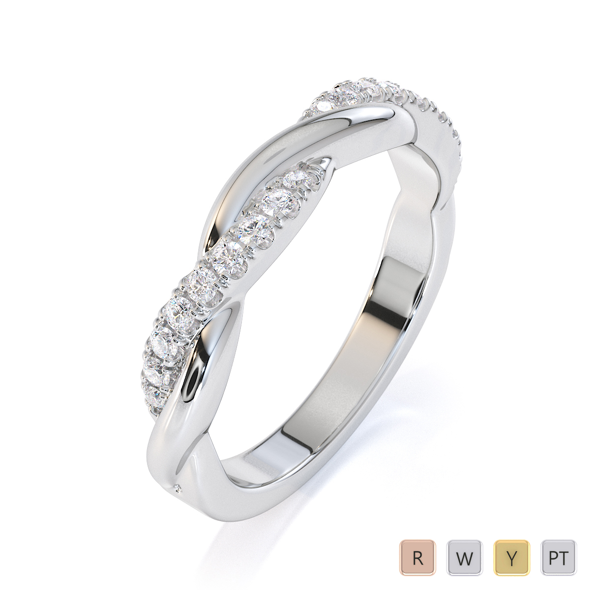 Gold / Platinum Diamond Half Eternity Ring RZ1523