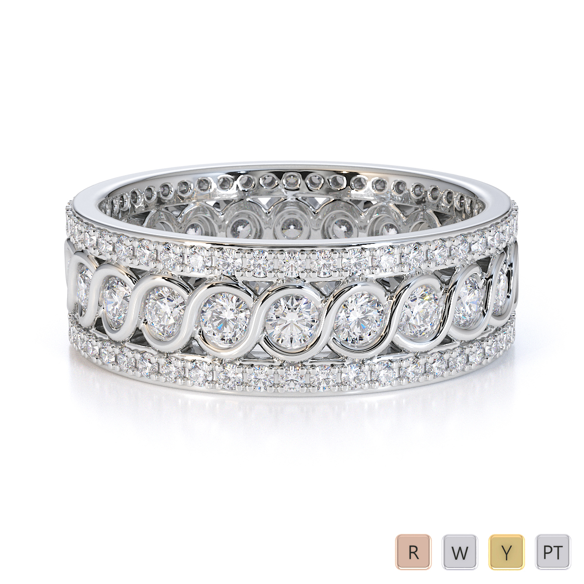 Gold / Platinum Diamond Full Eternity Ring RZ1524