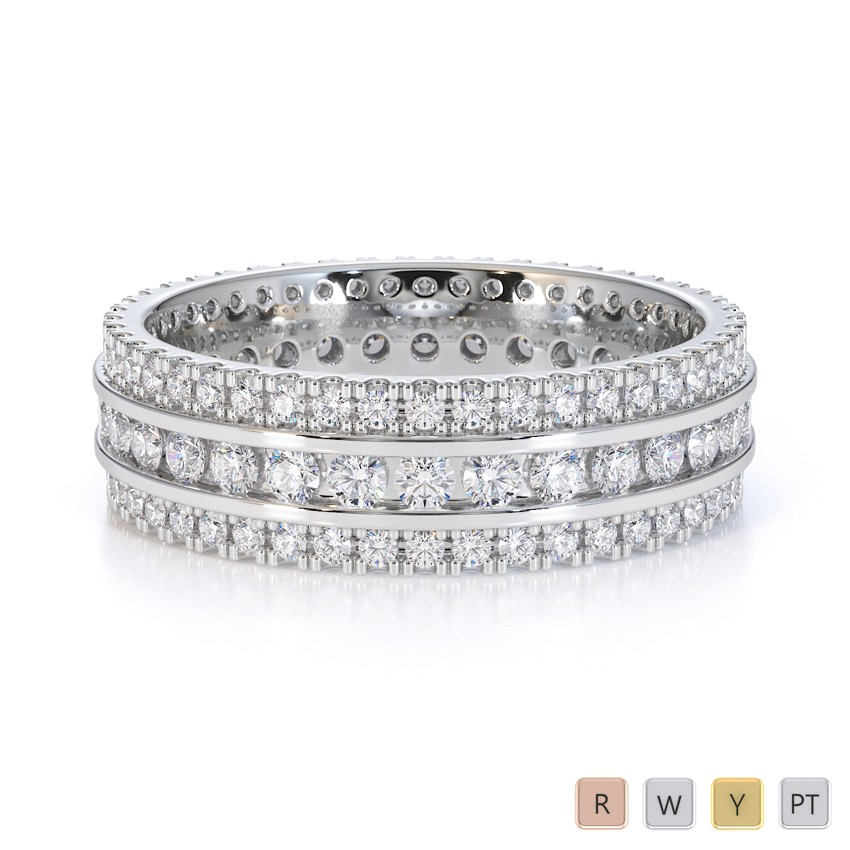 Gold / Platinum Diamond Full Eternity Ring RZ1526
