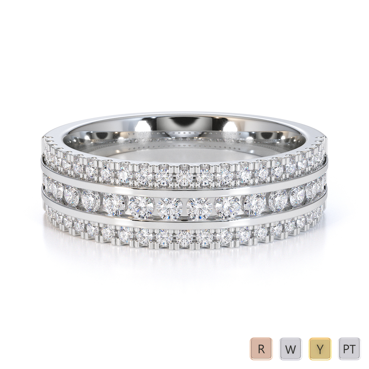Gold / Platinum Diamond Half Eternity Ring RZ1527