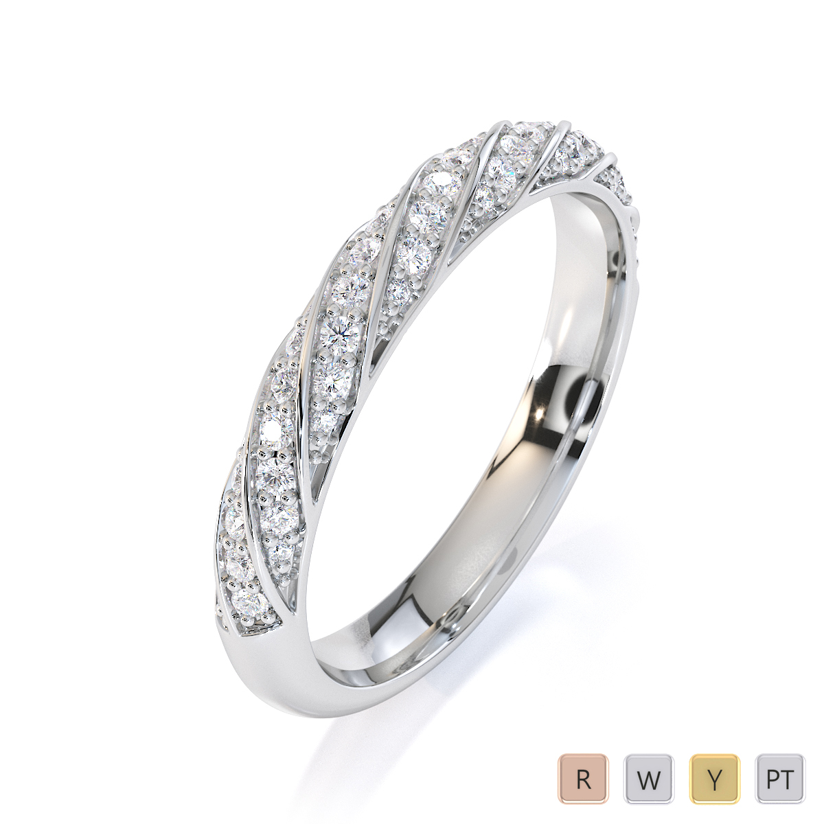 Gold / Platinum Diamond Half Eternity Ring RZ1529