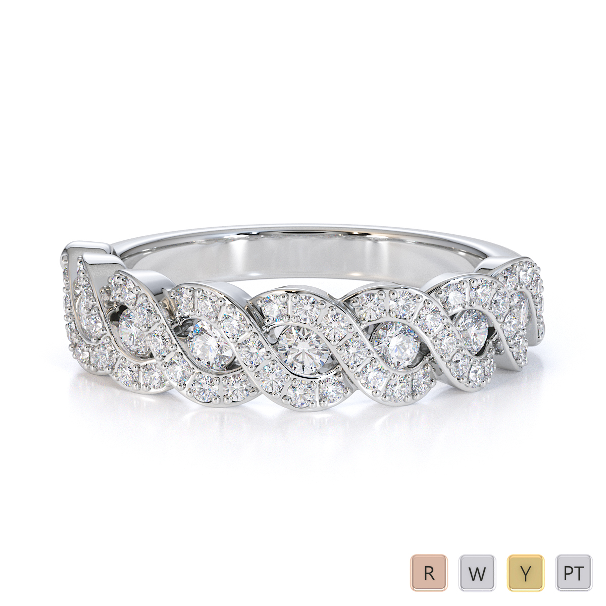 Gold / Platinum Diamond Half Eternity Ring RZ1533