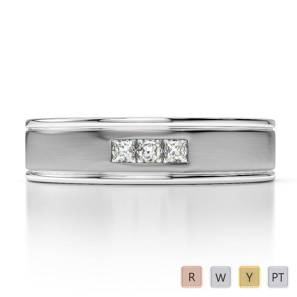 Gold / Platinum Diamond Mens Band AGDR-1297