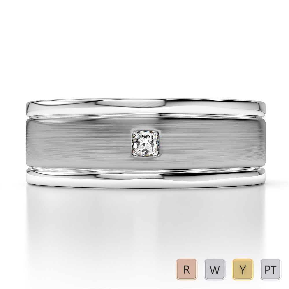 Gold / Platinum Diamond Mens Band AGDR-1298