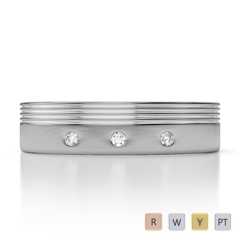 Gold / Platinum Diamond Mens Band AGDR-1299