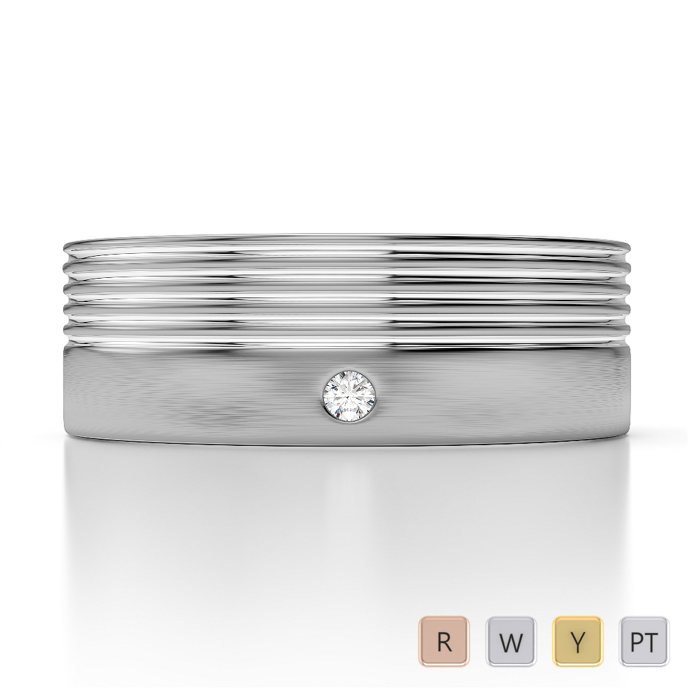 Gold / Platinum Diamond Mens Band AGDR-1300