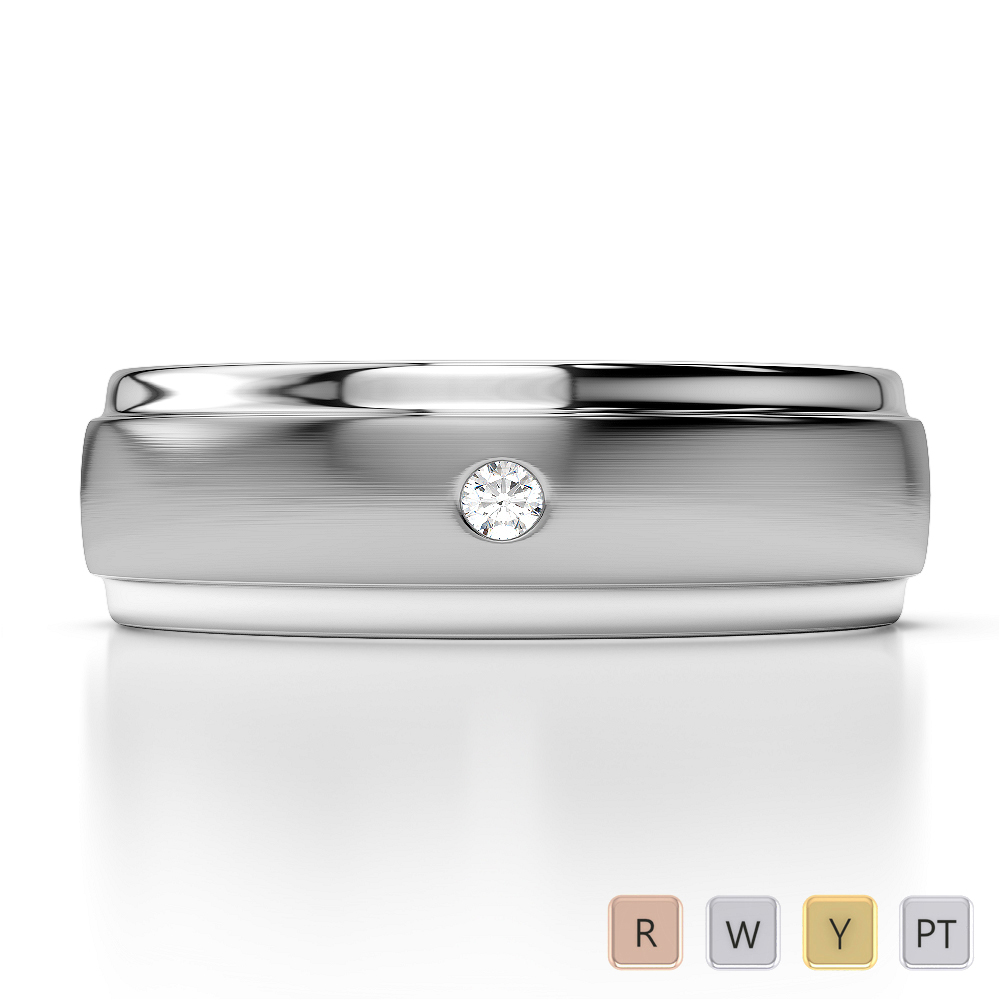 Gold / Platinum Diamond Mens Band AGDR-1302