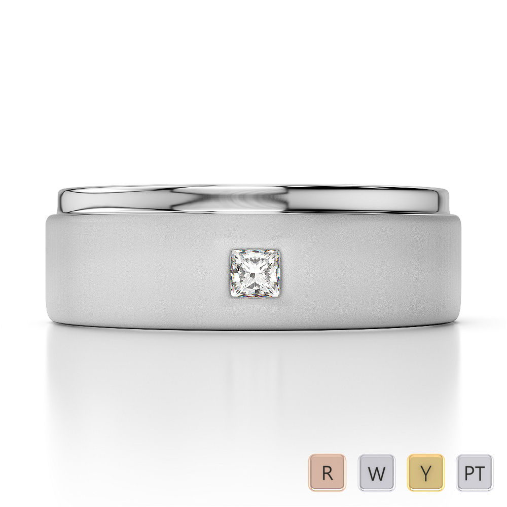 Gold / Platinum Diamond Mens Band AGDR-1305
