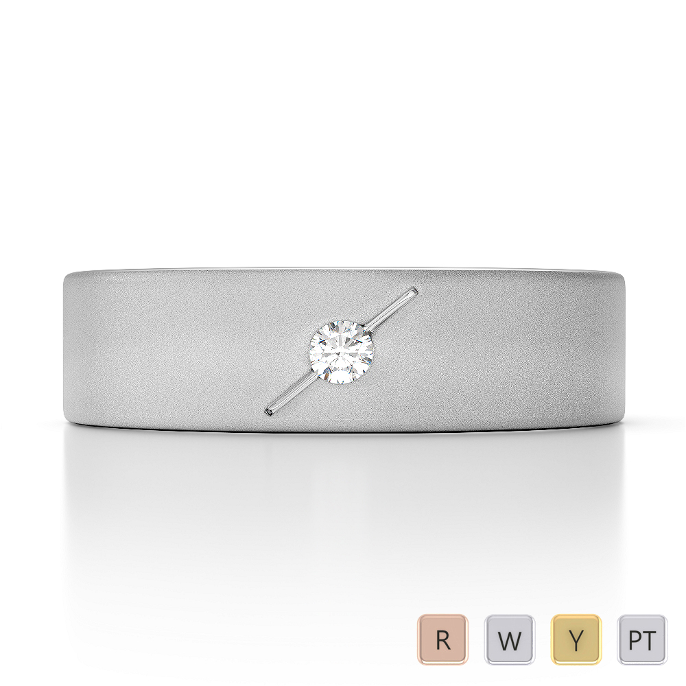 Gold / Platinum Diamond Mens Band AGDR-1307