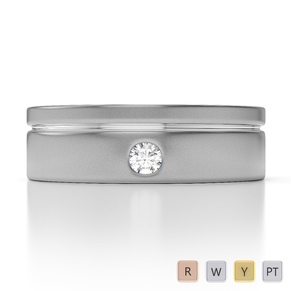 Gold / Platinum Diamond Mens Band AGDR-1308