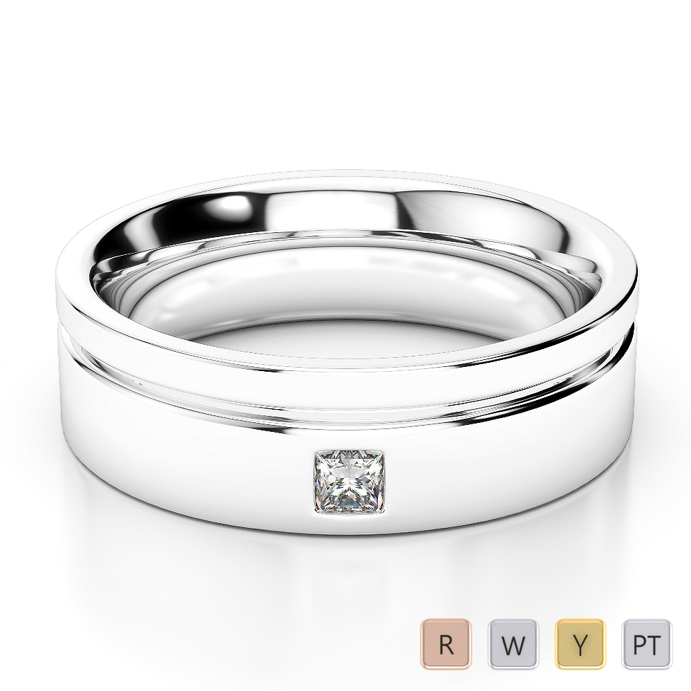 Gold / Platinum Diamond Mens Band AGDR-1309