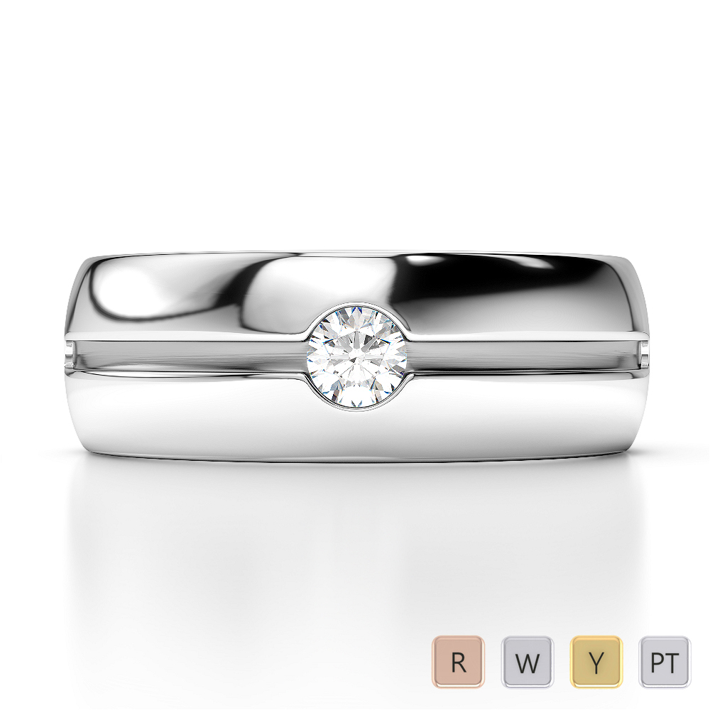 Gold / Platinum Diamond Mens Band AGDR-1310