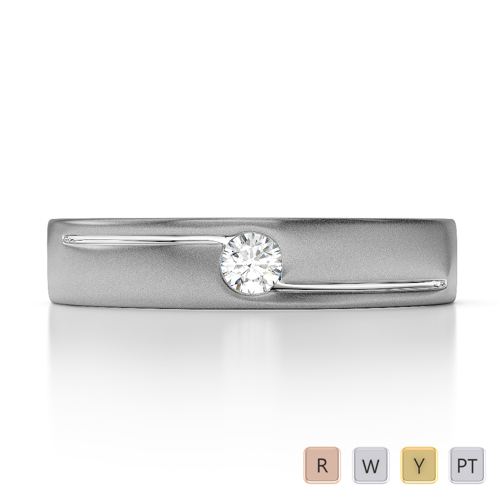 Gold / Platinum Diamond Mens Band AGDR-1311